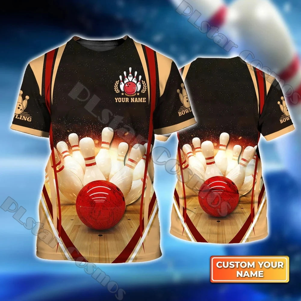 Summer Latest Mens t shirt Personalized Name Bowling Team 3D Full Printed Unisex Casual Tshirt Gift For Bowling Lovers DW206