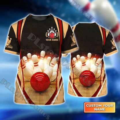 Summer Latest Mens t shirt Personalized Name Bowling Team 3D Full Printed Unisex Casual Tshirt Gift For Bowling Lovers DW206