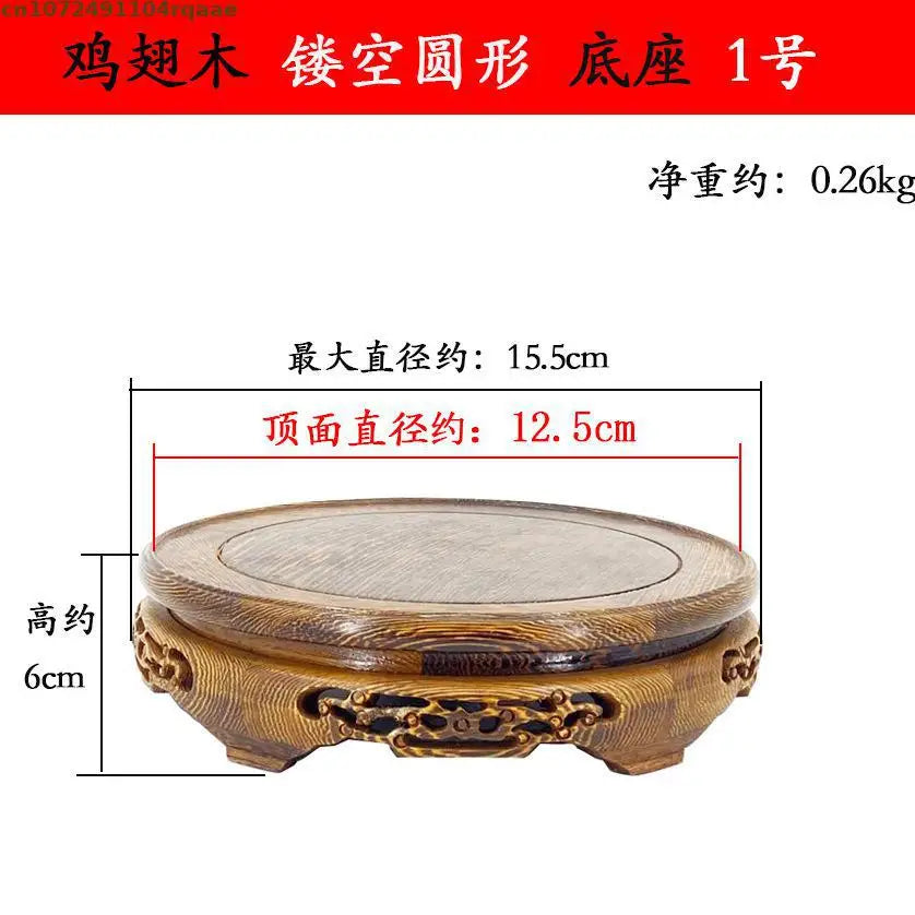 Eco-friendly Wooden Plant Stand Exquisite Carved Bonsai Holder Vase Flower Pot Sorting Table Shelf Home Decoration Wood Pedestal