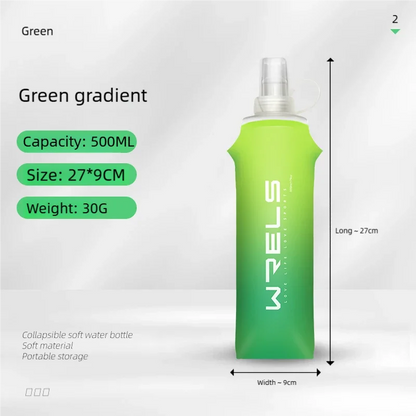 Sport Water Bottle TPU Folding Soft Flask Drink Portable Water Bottle High Flow Running Hiking Bicycle Fitness Water Bag