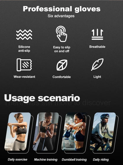 Fitness Half Finger Gloves Unisex Fitness Gym Weightlifting Exercise Gloves Silicone Anti Slip Breathable Outdoor Cycling Gloves