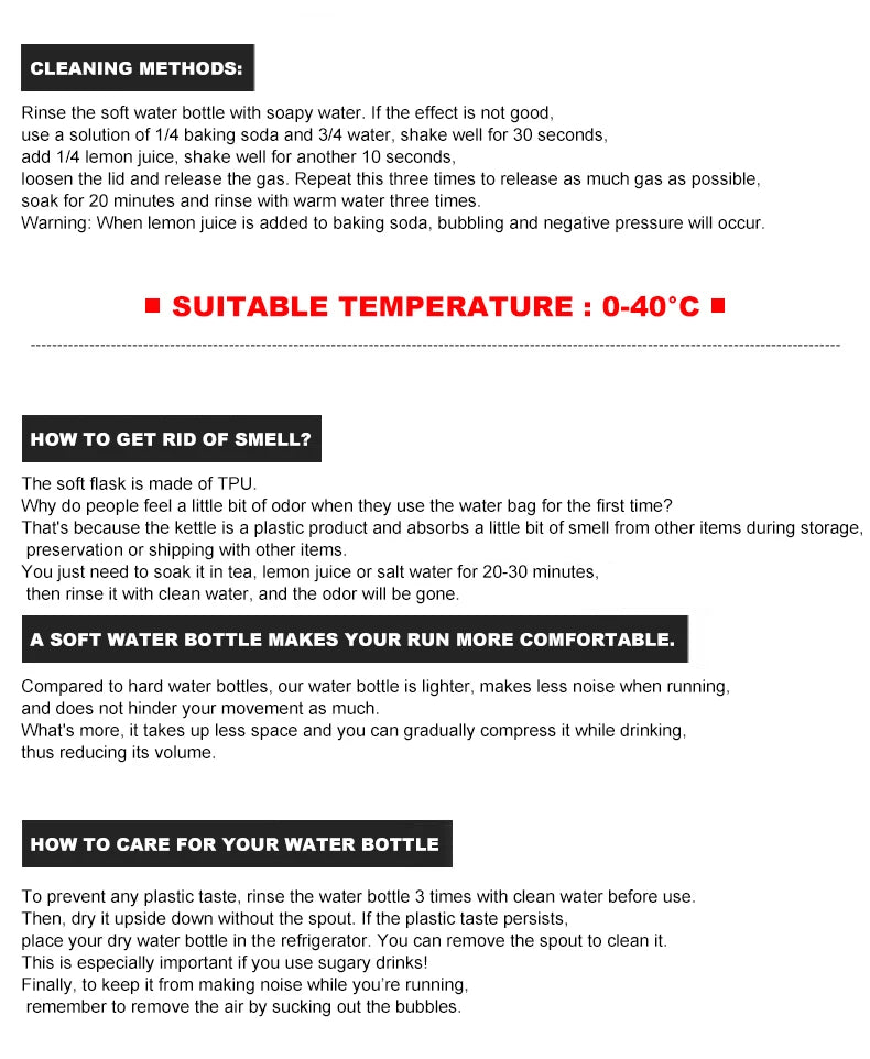 Sport Water Bottle TPU Folding Soft Flask Drink Portable Water Bottle High Flow Running Hiking Bicycle Fitness Water Bag