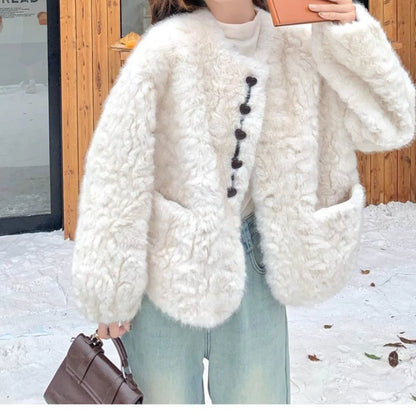 Eco-friendly Fur Jacket Women's New Models in Autumn and Winter 2025, High-end Sense, Small Fashion Age Reduction