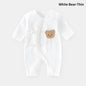 Bear Baby Jumpsuits with Hat Cotton Toddler Rompers for Boys Girls Long Sleeves Baby Onesies Soft Breathable One-Piece Pajamas