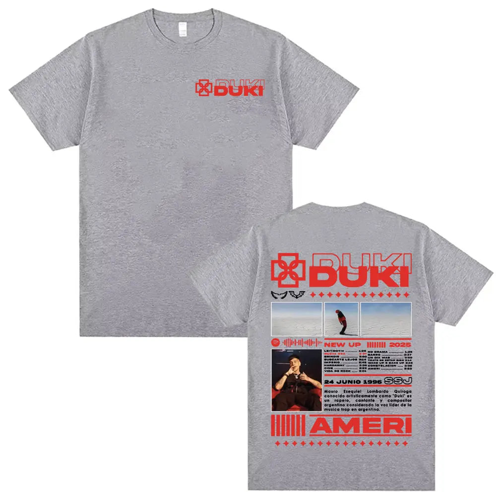 Rapper DUKI SSJ Ameri 2025 Tour Merch T Shirt Men Women Harajuku Vintage Gothic Clothes T-shirts Casual Cotton Oversized T-shirt