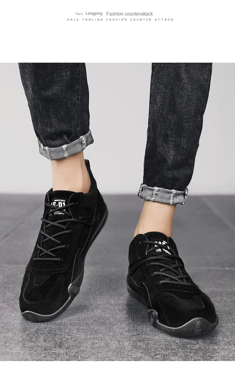 Ankle Boots For Men 2025 Spring Man Casual Sneakers Non Slip Khaki Work Mens Shoe Short Boots Loafers Lace Up Zapatillas Hombre