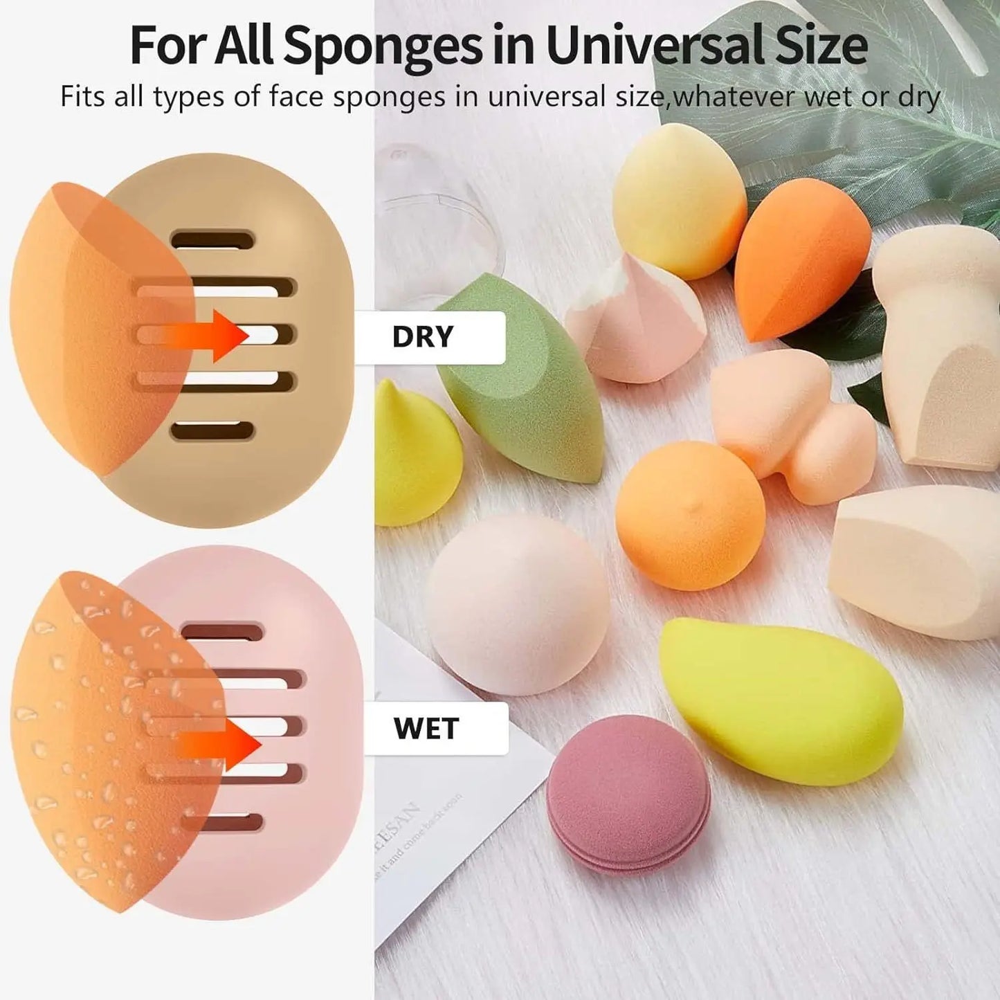 Makeup Sponge Holder Eco-Friendly Silicone Beauty Eggs Storage Case Multi-hole Travel Protable Cosmetic Puff  Organizer Box