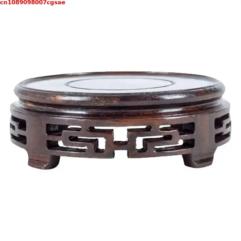 Eco-friendly Wooden Plant Stand Exquisite Carved Bonsai Holder Vase Flower Pot Sorting Table Shelf Home Decoration Wood Pedestal