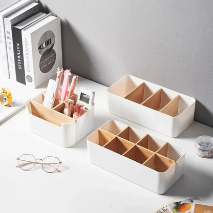 Eco-Friendly Bamboo & Wood Storage Box-Removable Multi-Use Organizer Basket for Home, Kitchen & Bathroom-Large Capacity Storage