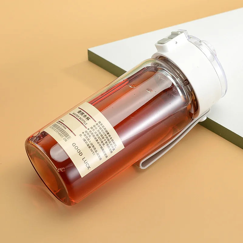 Simple Glass Water Bottle with Tea Spaced, Portable, Heat Resistant, Transparent, Summer Tumbler, Small, 350ml, 550ml