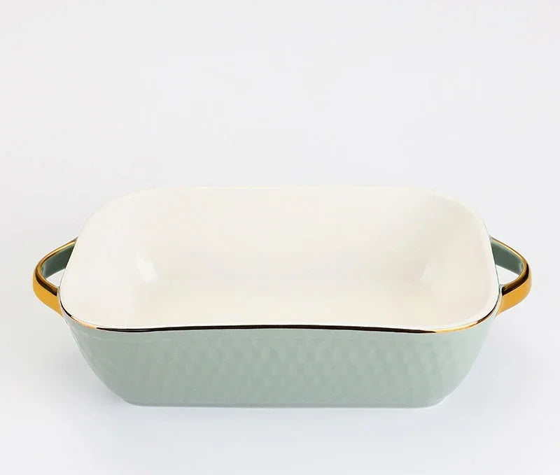 Baking Tray, Rectangle Oval, Ceramic Glaze, Baking Pan, Barbecue Salad Plate, Oven Kitchen Ware