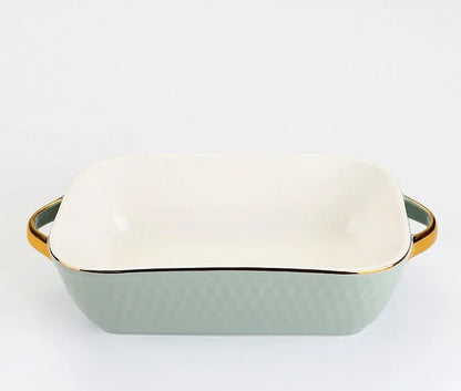Baking Tray, Rectangle Oval, Ceramic Glaze, Baking Pan, Barbecue Salad Plate, Oven Kitchen Ware