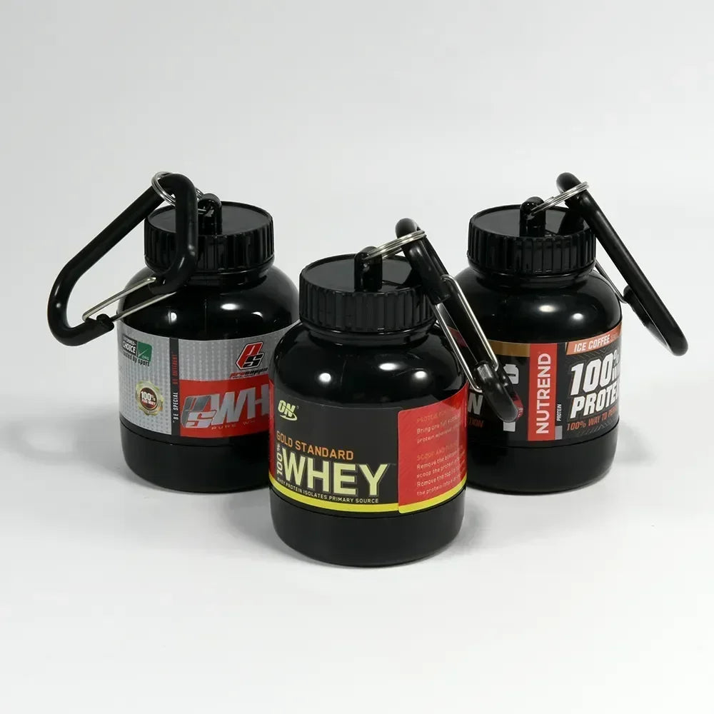 100ML Portable Protein Powder Bottle With Whey Keychain Health Funnel Medicine Box Small Water Cup Outdoor camping Container