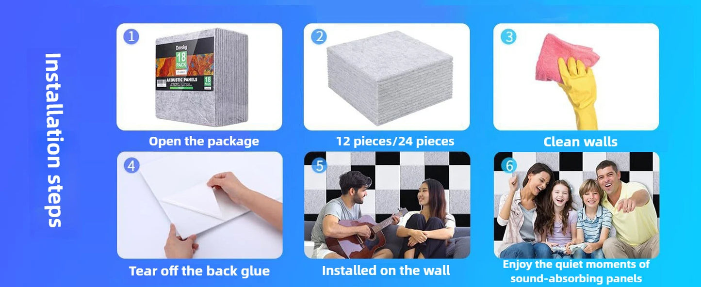 Eco-Friendly Polyester Fiber Acoustic Panels & Felt Soundproof Tiles for Kindergarten/Office/School, Noise Reduction Wall Decor