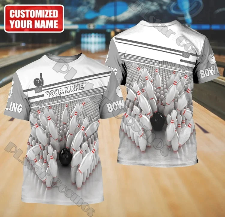 Summer Latest Mens t shirt Personalized Name Bowling Team 3D Full Printed Unisex Casual Tshirt Gift For Bowling Lovers DW206