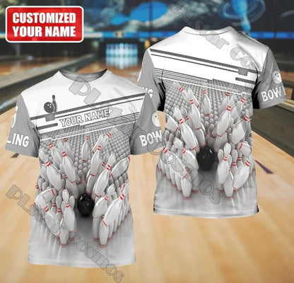 Summer Latest Mens t shirt Personalized Name Bowling Team 3D Full Printed Unisex Casual Tshirt Gift For Bowling Lovers DW206