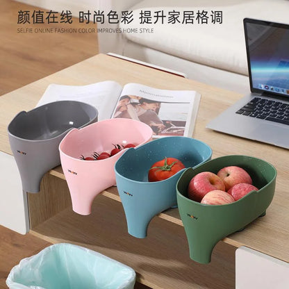 Kitchen Sink Filter Drainage Filter Basket Dry Wet Separation Garbage Filter Elephant Shaped Hanging Vegetable Washing Basket