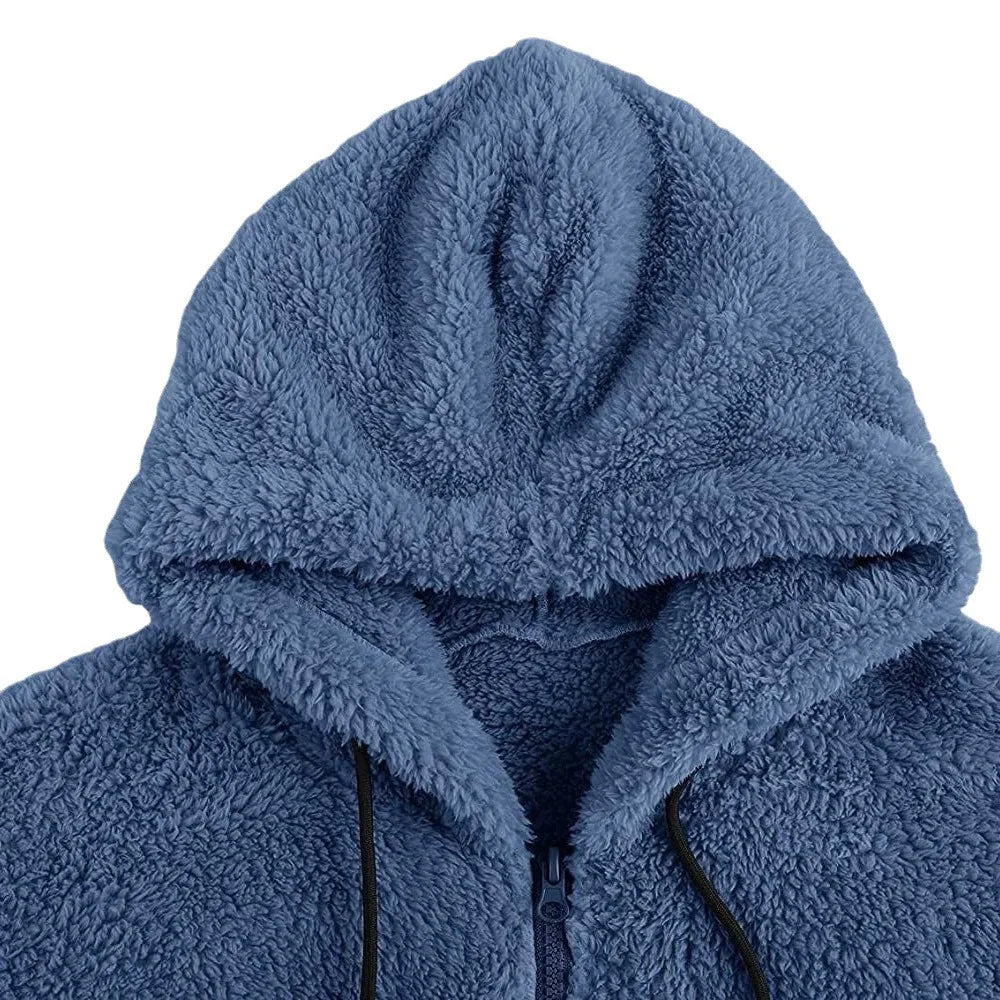 7 Color Option Men Fleece Hoodie Coats Autumn Winter Tie Collar Pocket Soft Flurry Fleece Zip Up Sweatshirt FYY-90090