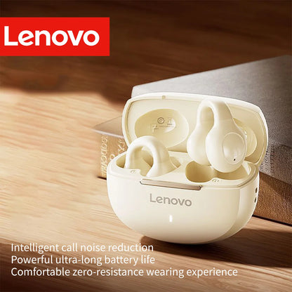 Lenovo Wireless Sport Earbuds Active Noise Cancelling Clip on Comfortable Headphones with Long Battery Life Hi-Fi Sound Bt 5.4