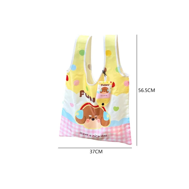 Supermarket Eco-Friendly Bag Cute Shopping Bag Large Capacity Foldable and Easy To Carry Bag Together