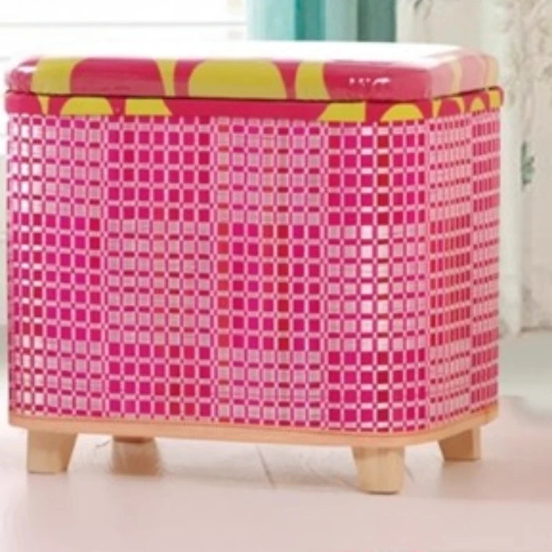 Eco-Friendly Bamboo Woven Storage Stool Wooden Multi-Functional Organizer Box Sofa Bench for Hallway Balcony Shoe Footrest