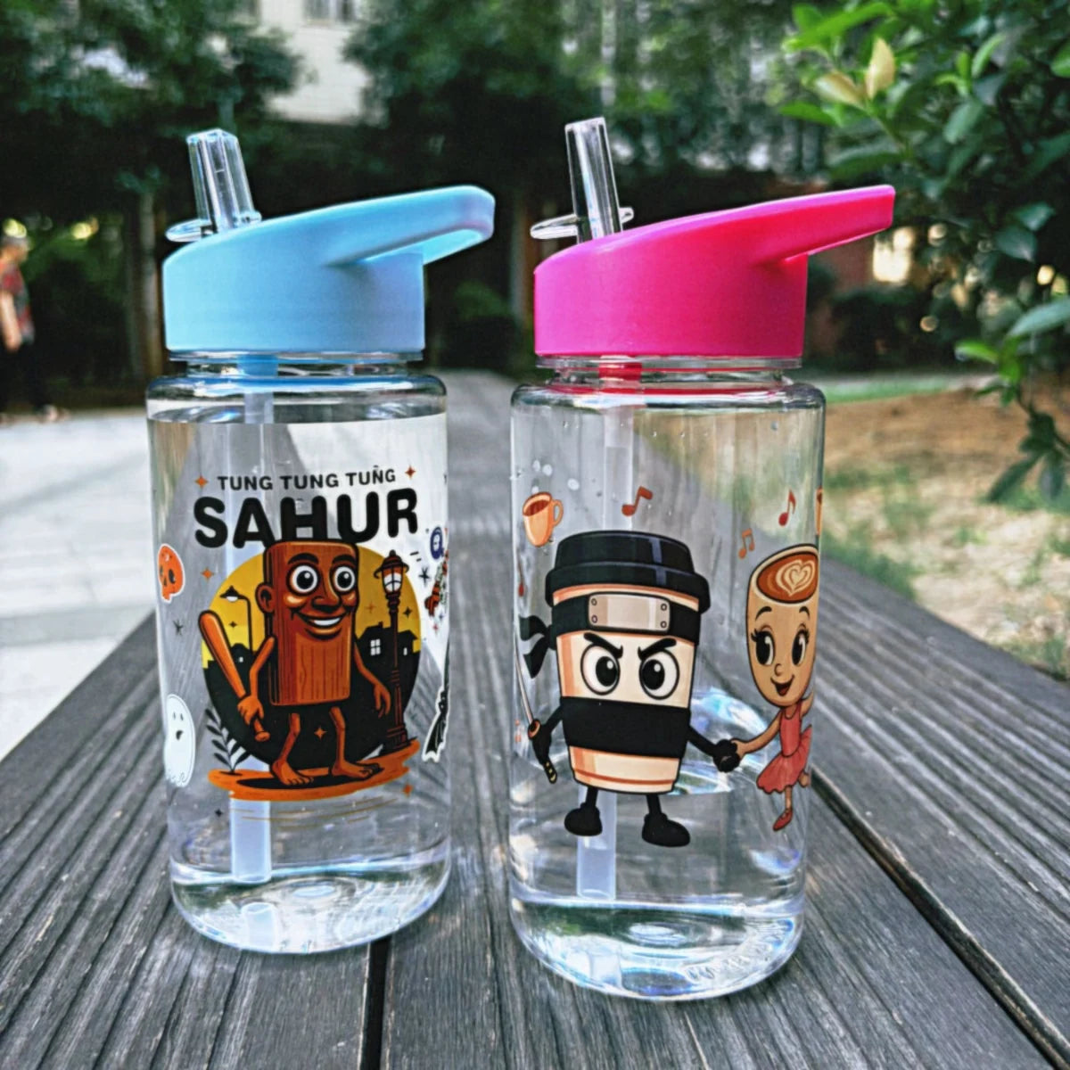500ML Italian Brainrot Water Bottle Outdoor Drinking Cartoon Sports Cups Tung Tung Tung Sahur Tralalero Tralala Christmas Gift