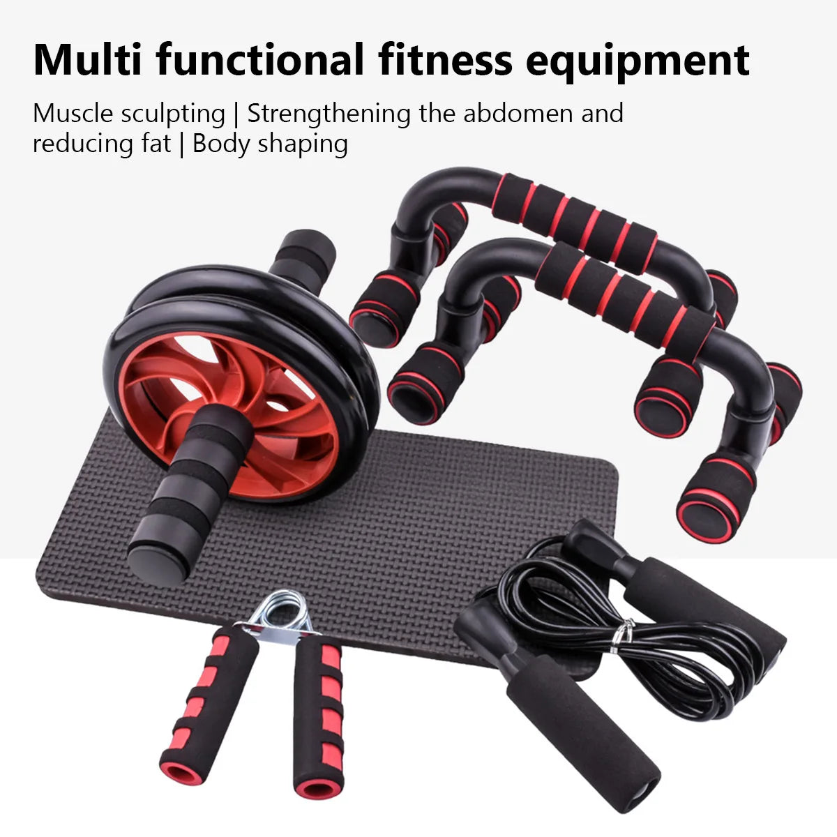 7-in-1Fitness Set Abdominal Fitness Wheel Indoor Sports Product Push up Support ab Wheel Comprehensive Training Fitness Equipmen