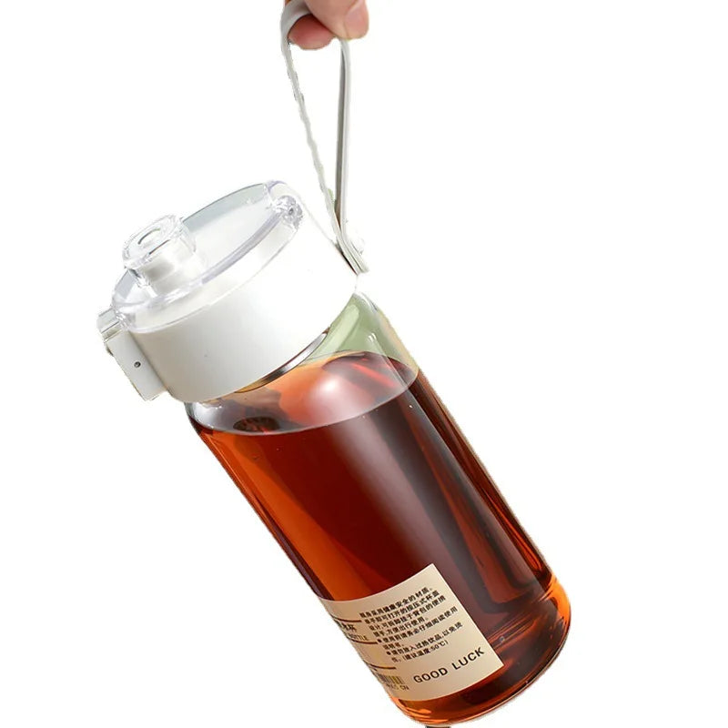 Simple Glass Water Bottle with Tea Spaced, Portable, Heat Resistant, Transparent, Summer Tumbler, Small, 350ml, 550ml