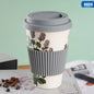 401-500ml Eco Friendly Bamboo Reusable Travel Cup For Outdoor Portable Mug Tea Coffee Cup Coffee Tea Water Juice Mug Flask Gift