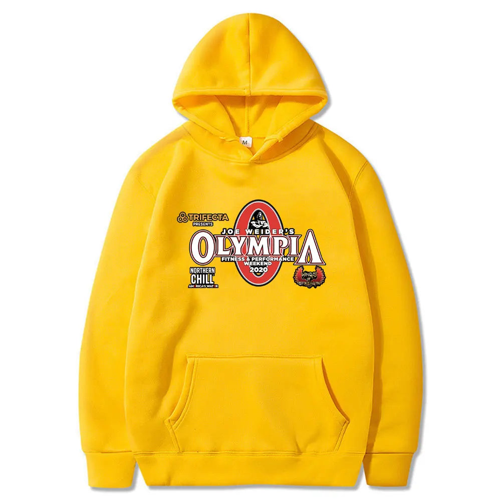 Olympia Gym Fitness Pump Cover Graphic Print Hoodie Male Casual Oversized Hooded Tracksuit Men Women's Fashion Vintage Hoodies