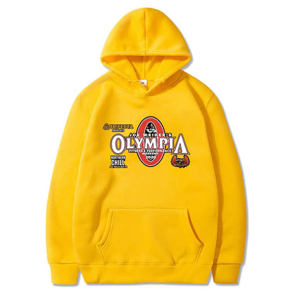 Olympia Gym Fitness Pump Cover Graphic Print Hoodie Male Casual Oversized Hooded Tracksuit Men Women's Fashion Vintage Hoodies