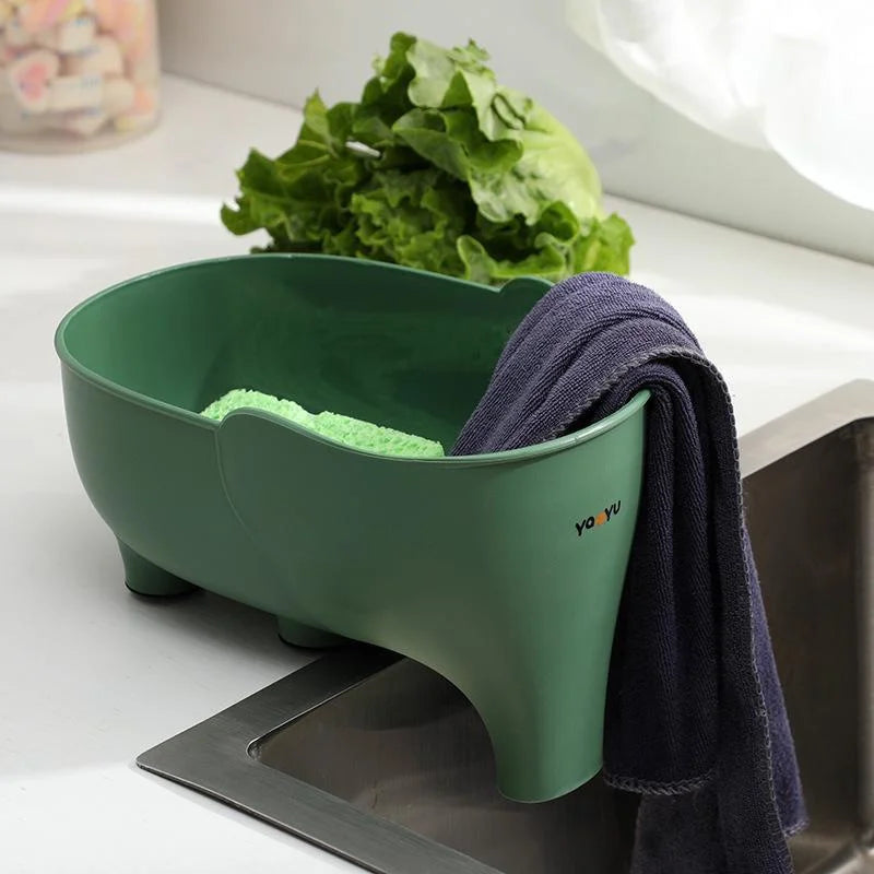 Kitchen Sink Filter Drainage Filter Basket Dry Wet Separation Garbage Filter Elephant Shaped Hanging Vegetable Washing Basket