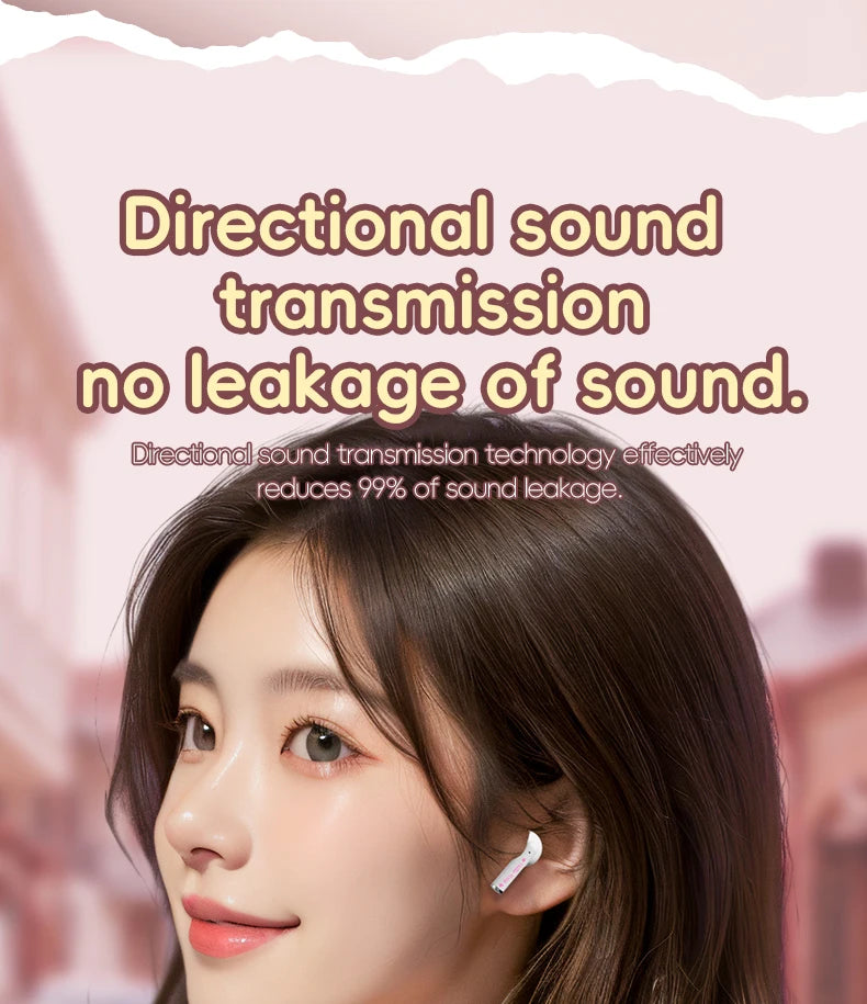 EBL19 Tws Wireless Bluetooth Headset Transparent Case Cute Hello Kitty Design Stereo Sound Earphones for All Smartphones