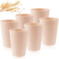 Eco-Friendly Wheat Straw 6Pcs/Set Unbreakable Multi-Purpose Drinking Cups Biodegradable Round Toothbrush Cup BPA-Free