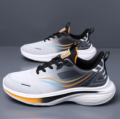 Men Sports Shoes Autumn New Thick Sole Cushioning Anti Slip Wear-resistant Fashion Lace Up Leather Breathe Fitness Shoes for Men