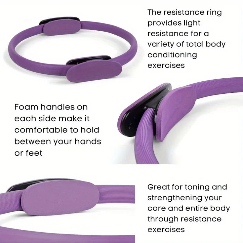 [Fitness Ring] Monochrome Fitness Ring | Yoga Pilates Ring for Home Exercise, Resistance Elastic Gym Workout, Body Stretch Ring