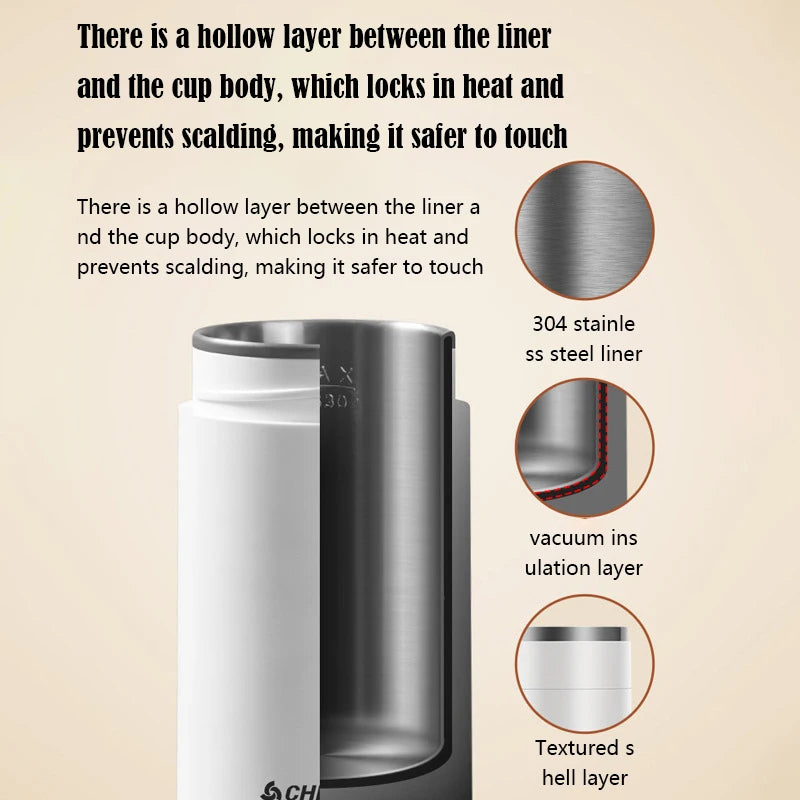 400ml Portable Smart Water Bottle Stainless Steel Thermos Temperature Display Leakproof Vacuum Flasks Coffee Cup Milk Mug