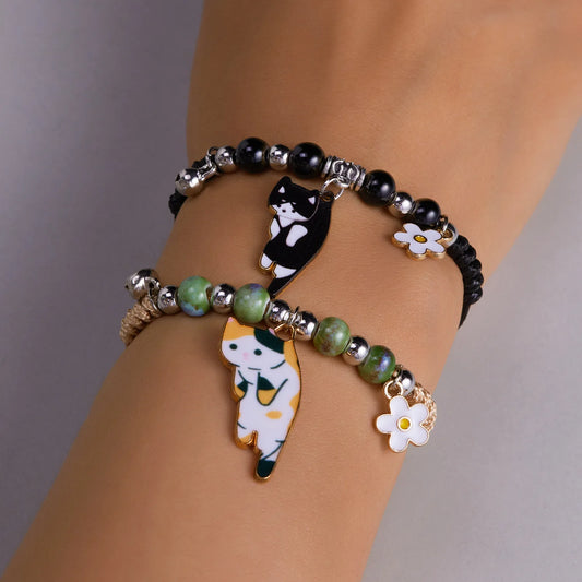 Niche Design Lazy Cat Bracelet - Fashionable Minimalist Elegant Dainty BFF Accessory