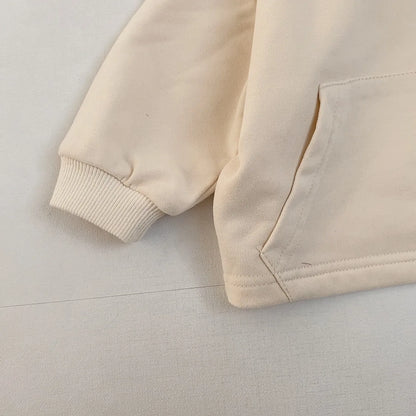 2023 Spring New Baby Boy Bear Hooded Sweatshirt Toddler Girls Cotton Clothes Embroidery Tops Kids Hoodies Outwear