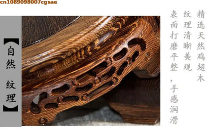 Eco-friendly Wooden Plant Stand Exquisite Carved Bonsai Holder Vase Flower Pot Sorting Table Shelf Home Decoration Wood Pedestal
