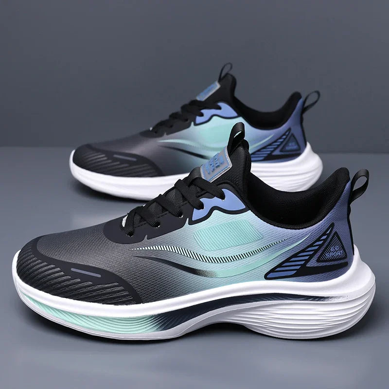 Men Sports Shoes Autumn New Thick Sole Cushioning Anti Slip Wear-resistant Fashion Lace Up Leather Breathe Fitness Shoes for Men