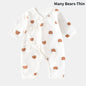 Bear Baby Jumpsuits with Hat Cotton Toddler Rompers for Boys Girls Long Sleeves Baby Onesies Soft Breathable One-Piece Pajamas