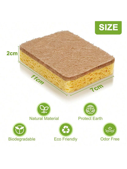 Biodegradable compostable cellulose and coconut scrubbing sponge -6 eco-friendly sponge tableware pieces