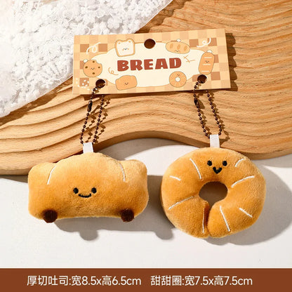Cute Bread, Plush Bags, Pendants, Keychains, Creative Little Dolls  Accessories Wholesale  Cartoon Girl Backpack Accessories