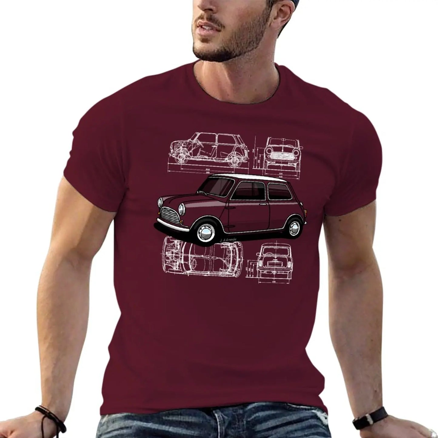 Copia de My drawing of the first utility vehicle to win the Monte Carlo Rally T-Shirt tops plus size tops men t shirts
