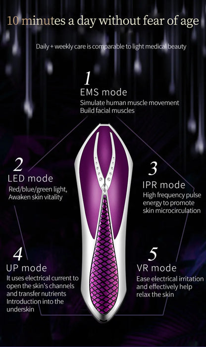 Portable Beauty Device Ems R&f Home Use Face Beauty Purple Facial Beauty Device skin care