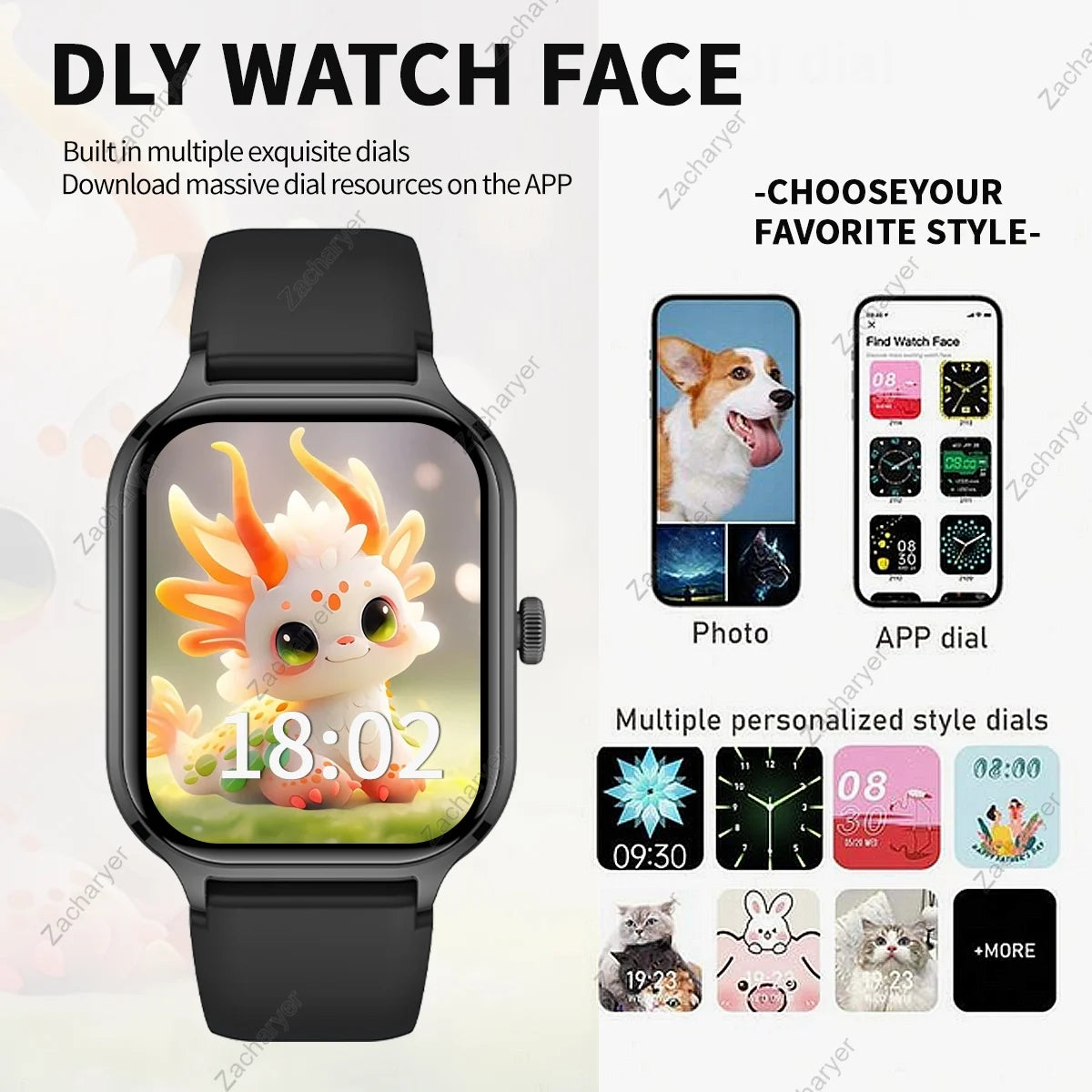 Smart watch with multiple sports modes, can make and receive calls, message reminders