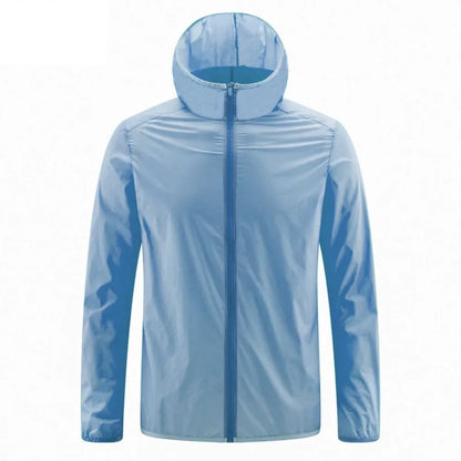 Summer Men's Sun Protection Clothing Lightweight Breathable Ice Silk Hooded Quick Dry Jacket Outdoor Anti-ultraviolet Skin Coat