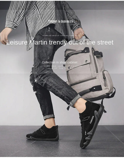 Ankle Boots For Men 2025 Spring Man Casual Sneakers Non Slip Khaki Work Mens Shoe Short Boots Loafers Lace Up Zapatillas Hombre