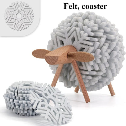 Creative Insulated Coaster Deer Shaped Beverage Coaster Sheep Felt Coaster Water Absorbing Home Office Desk Decorative Ornament